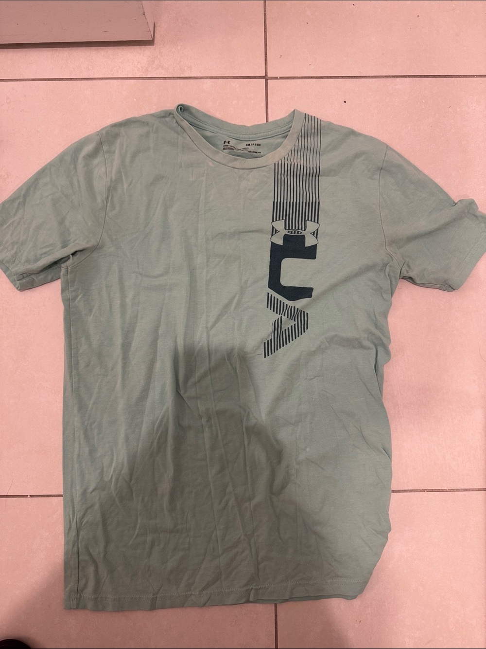 Under Armour Men's Sage Green Vertical UA Logo Tee